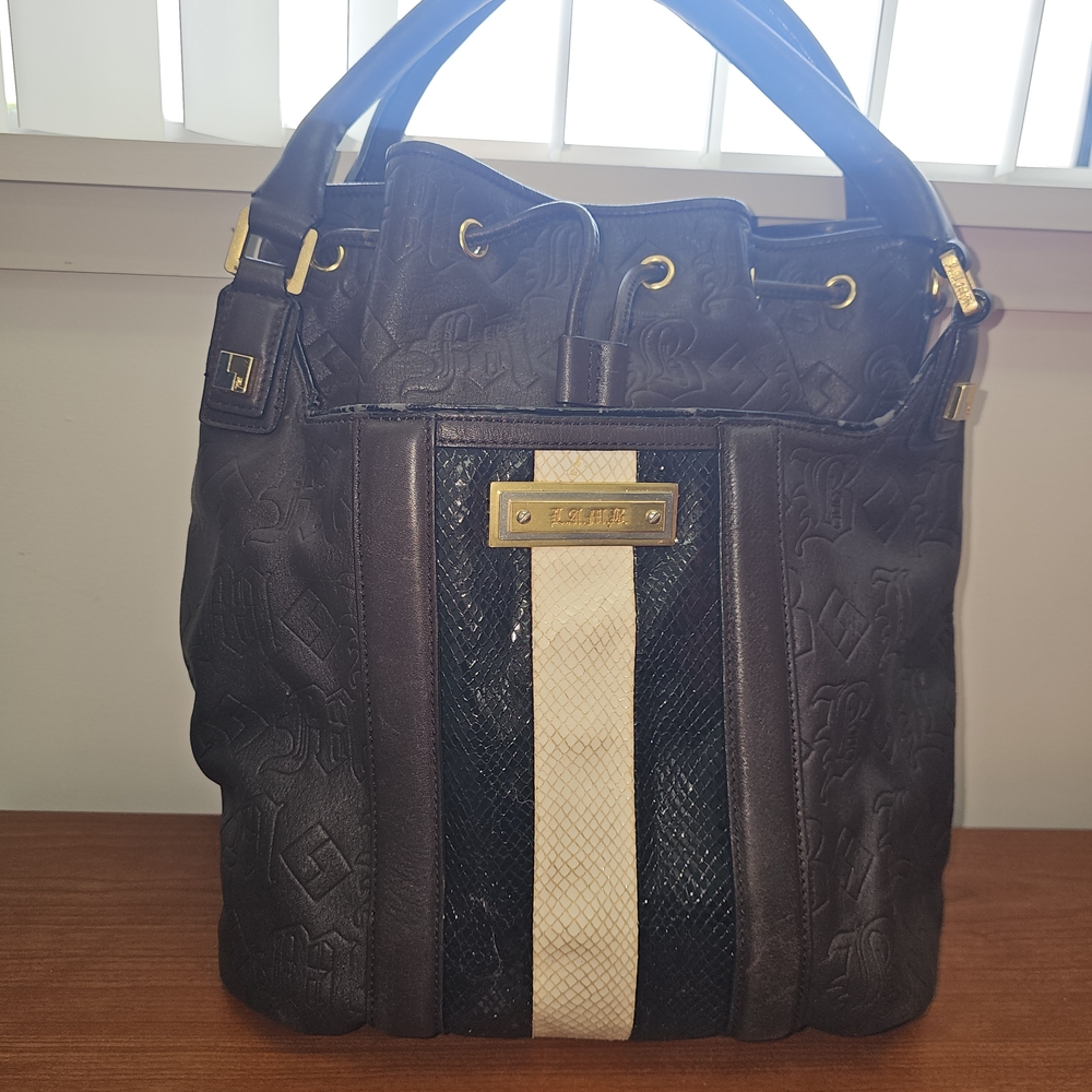 L.A.M.B. Brown and Cream Shoulder Bag